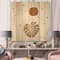 Designart - Tropical Palm Leaf & Abstract Geometry Shapes II - Modern Print on Natural Pine Wood